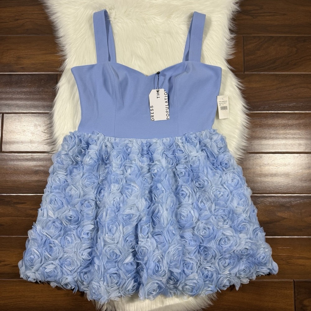 Dress the Population Light Blue Floral Dress